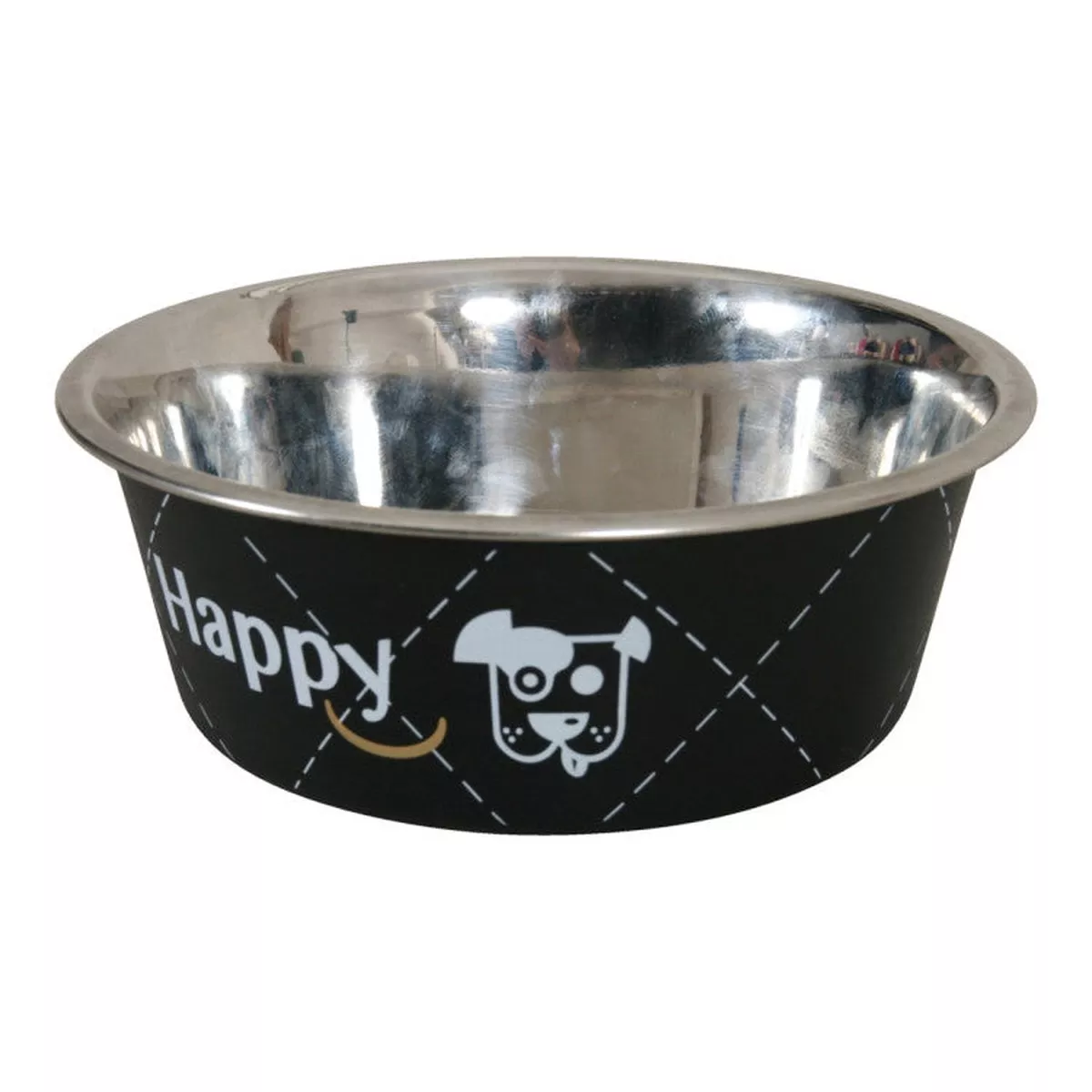 Happy Stainless Steel Dog Bowls Black