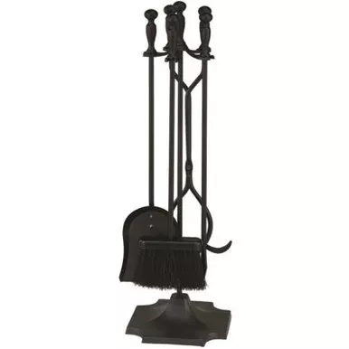Homebasix Black Fireplace Tool Set – 5 Pieces