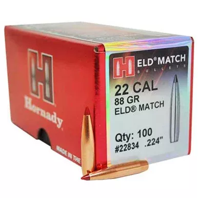 HornadyELDMatch .22CAL .224″ 88GR