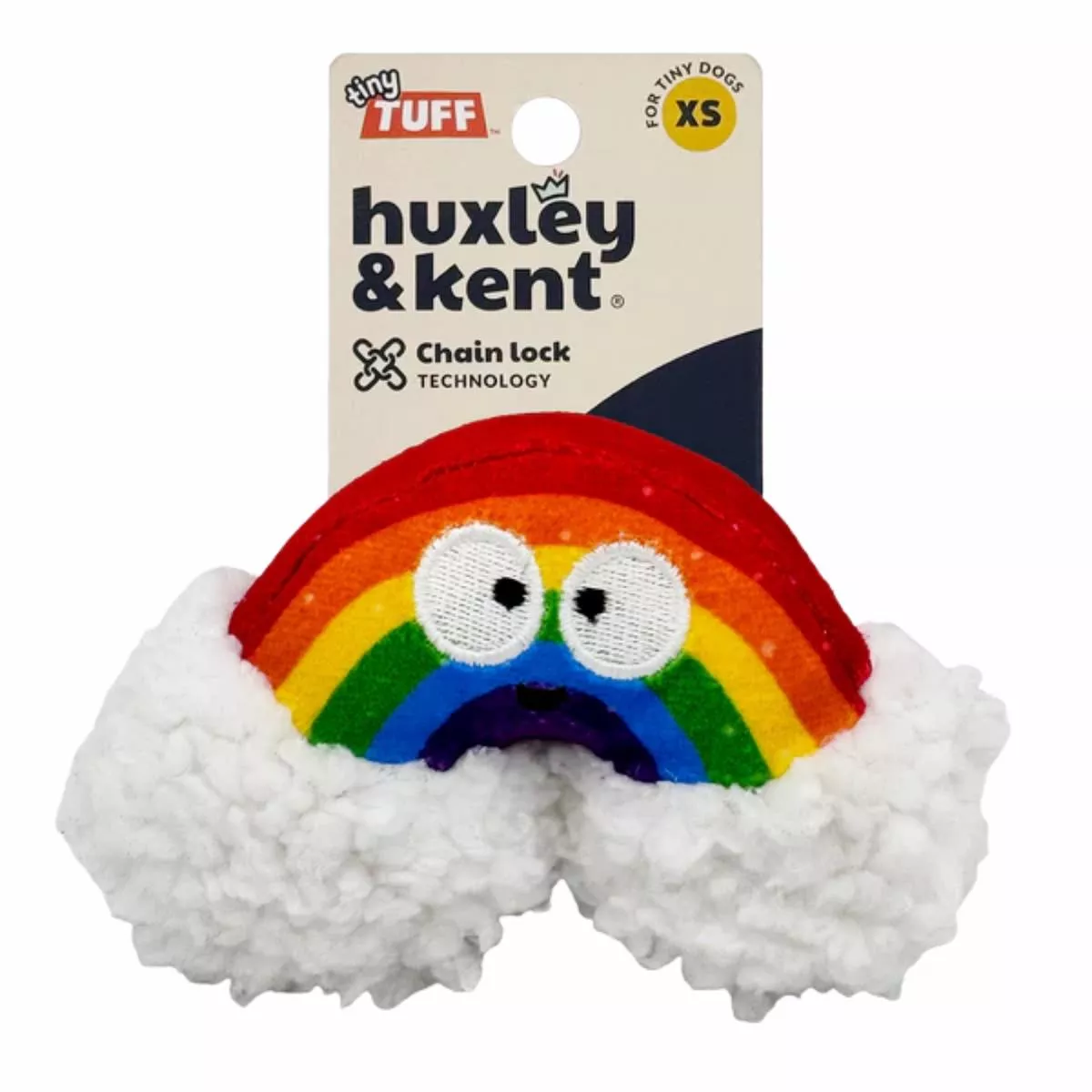 Huxley & Kent Tiny Tuff Happy Rainbow Plush Dog Toy