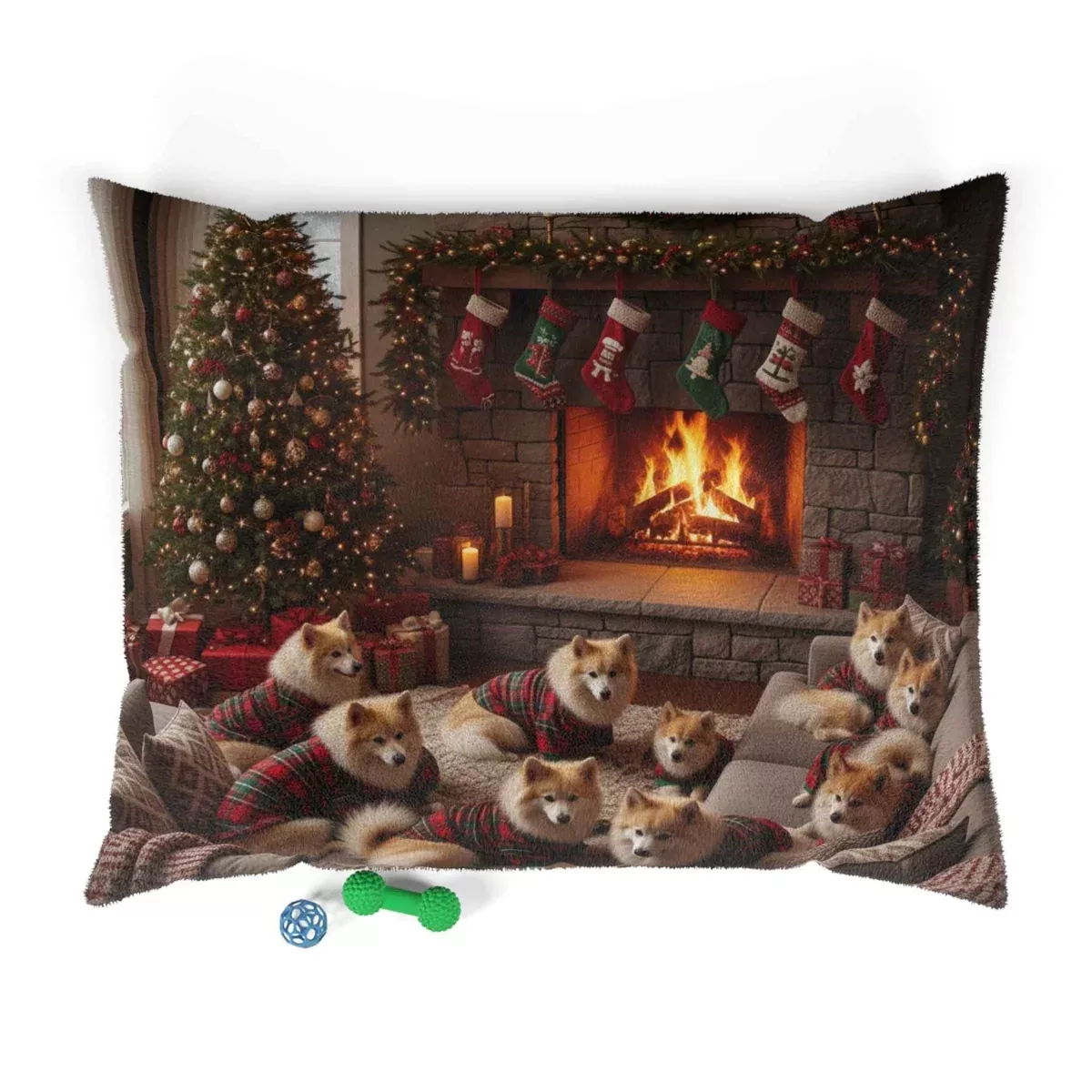 Icelandic Sheepdogs Holiday Fireplace Dog Bed