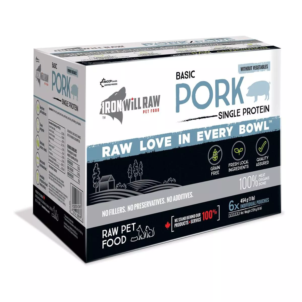Iron Will Raw Basic Pork Frozen Cat & Dog Food