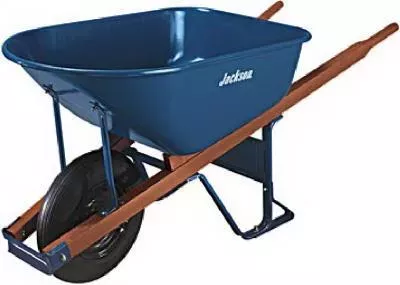 Jackson Pro, Steel Wheelbarrow, 6 CUFT, Blue