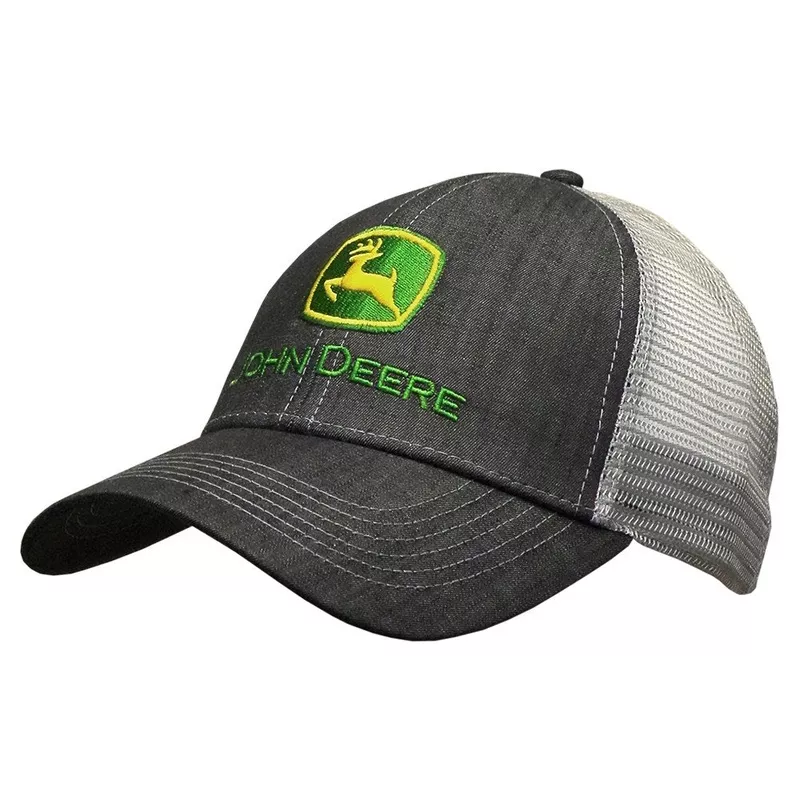 John Deere Adult Twill / Trucker Mesh Cap Charcoal