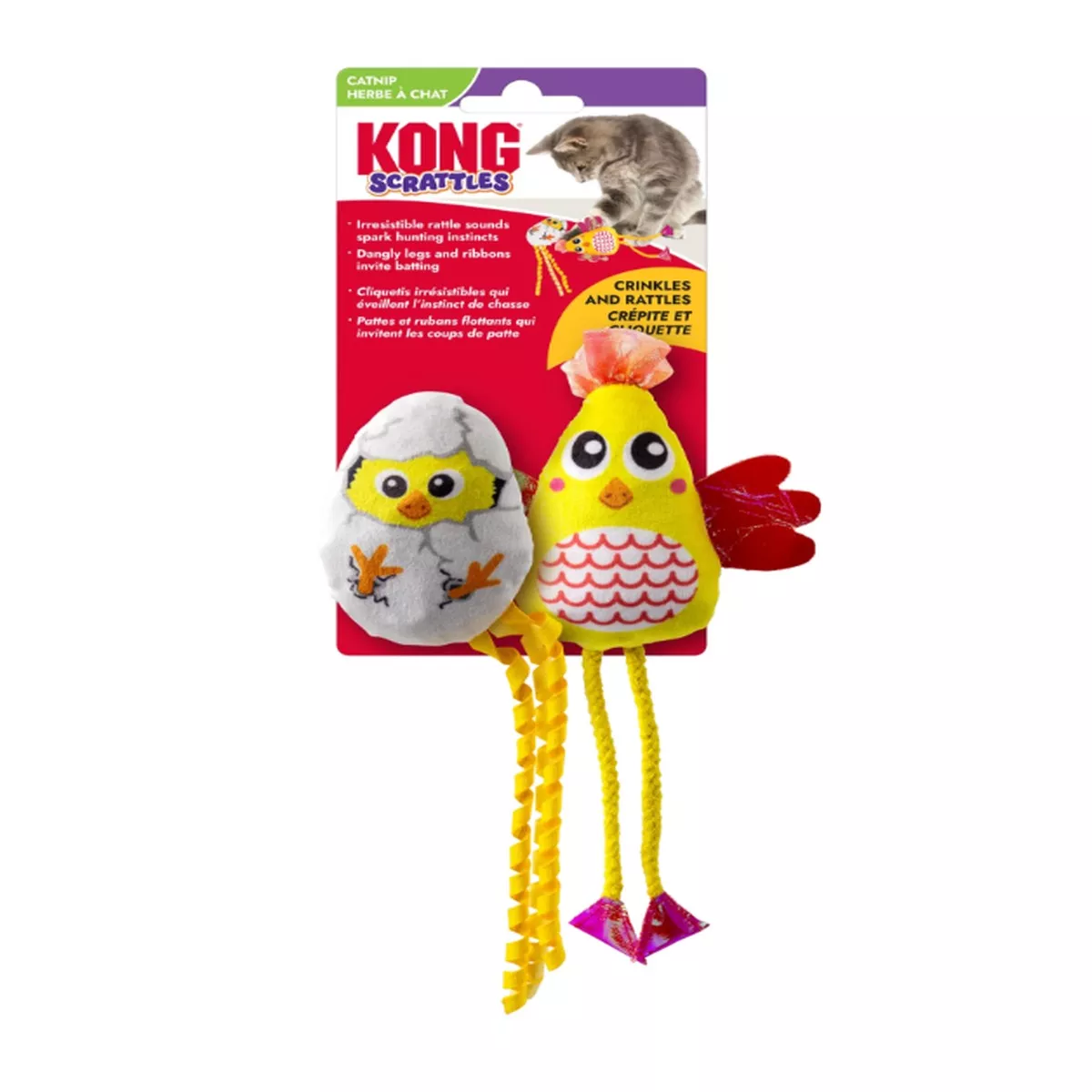 Kong Scrattles Chicken Cat Toy 2-pack