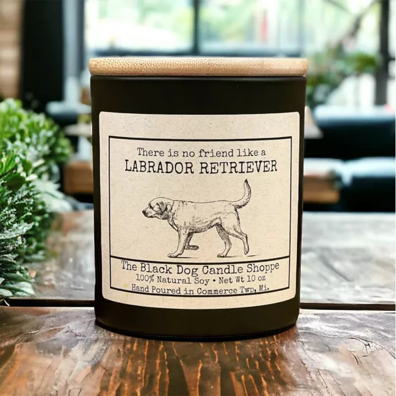 Labrador Retriever Candle Black