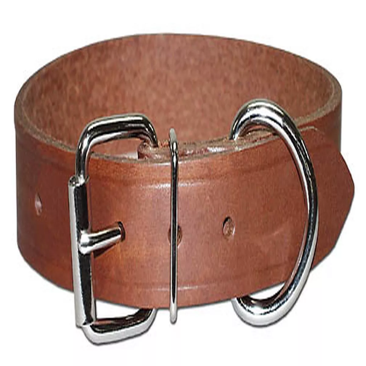 Leather Brothers Leather Bully Dog Collar 3/4" Brown