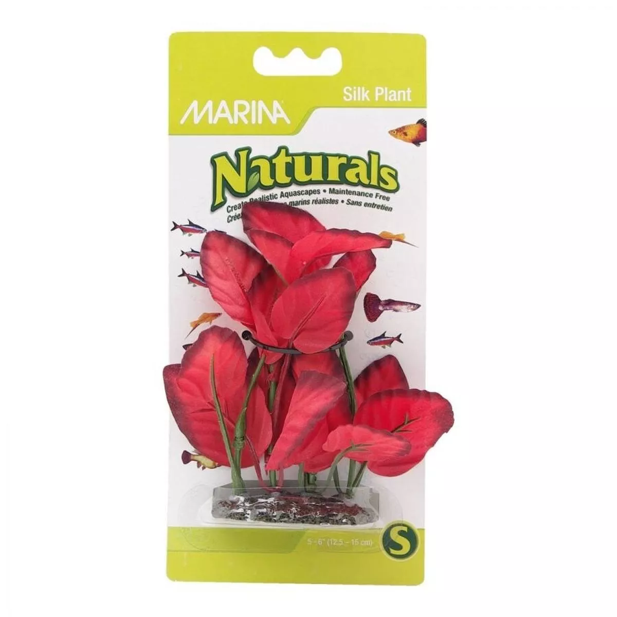 Marina Naturals Foreground Silk Aquarium Plant, Red