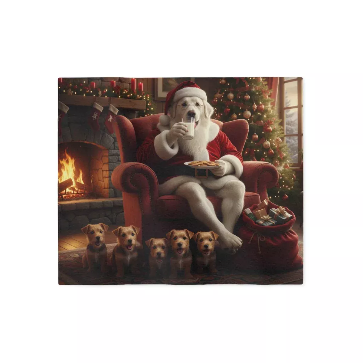Milk and Cookies with Santa Blanket