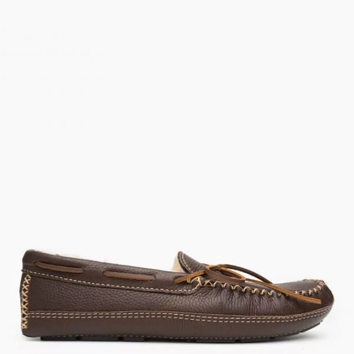 Minnetonka Men's SheepSkin Moose Slipper - Brown