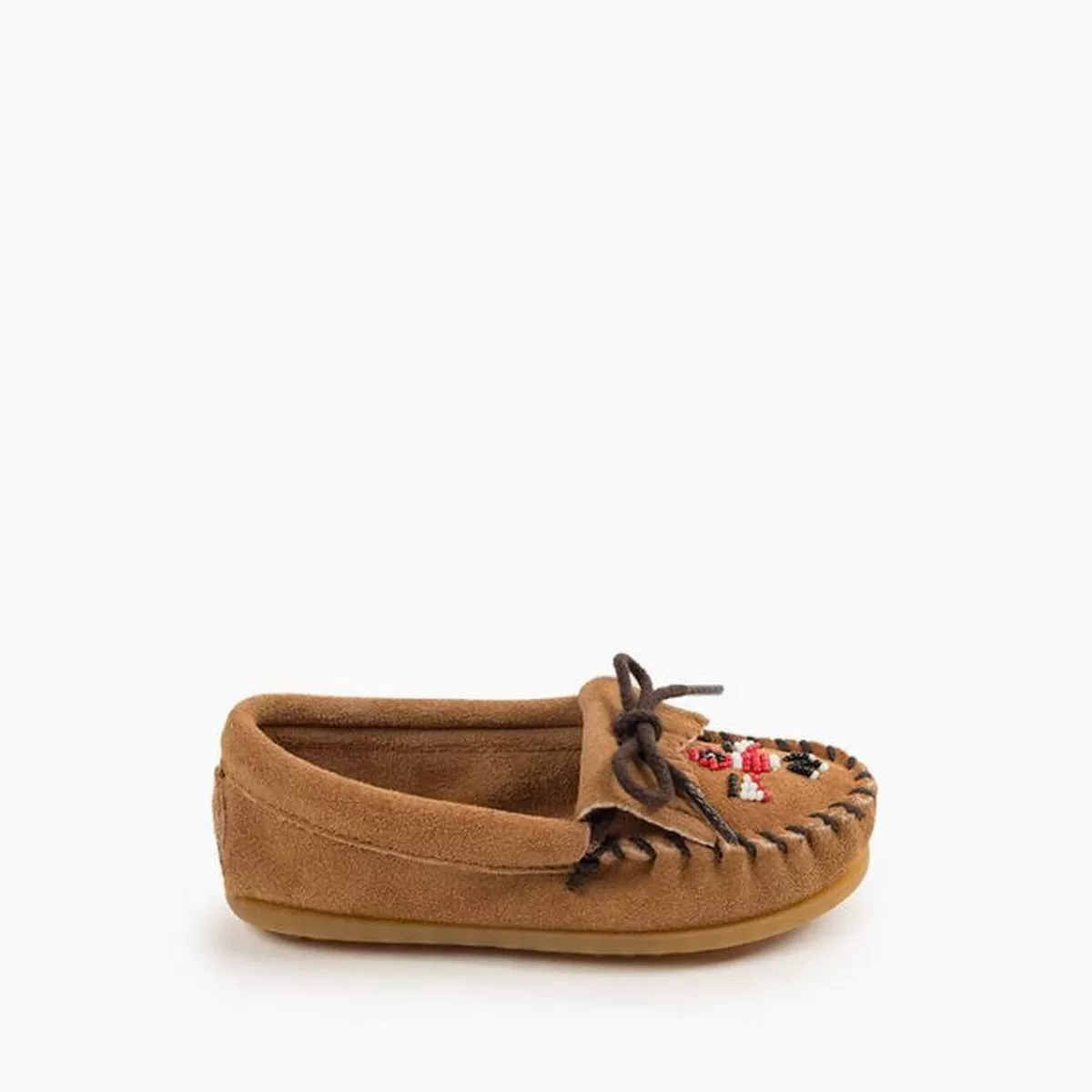 Minnetonka Thunderbird Taupe Children's Moccasin