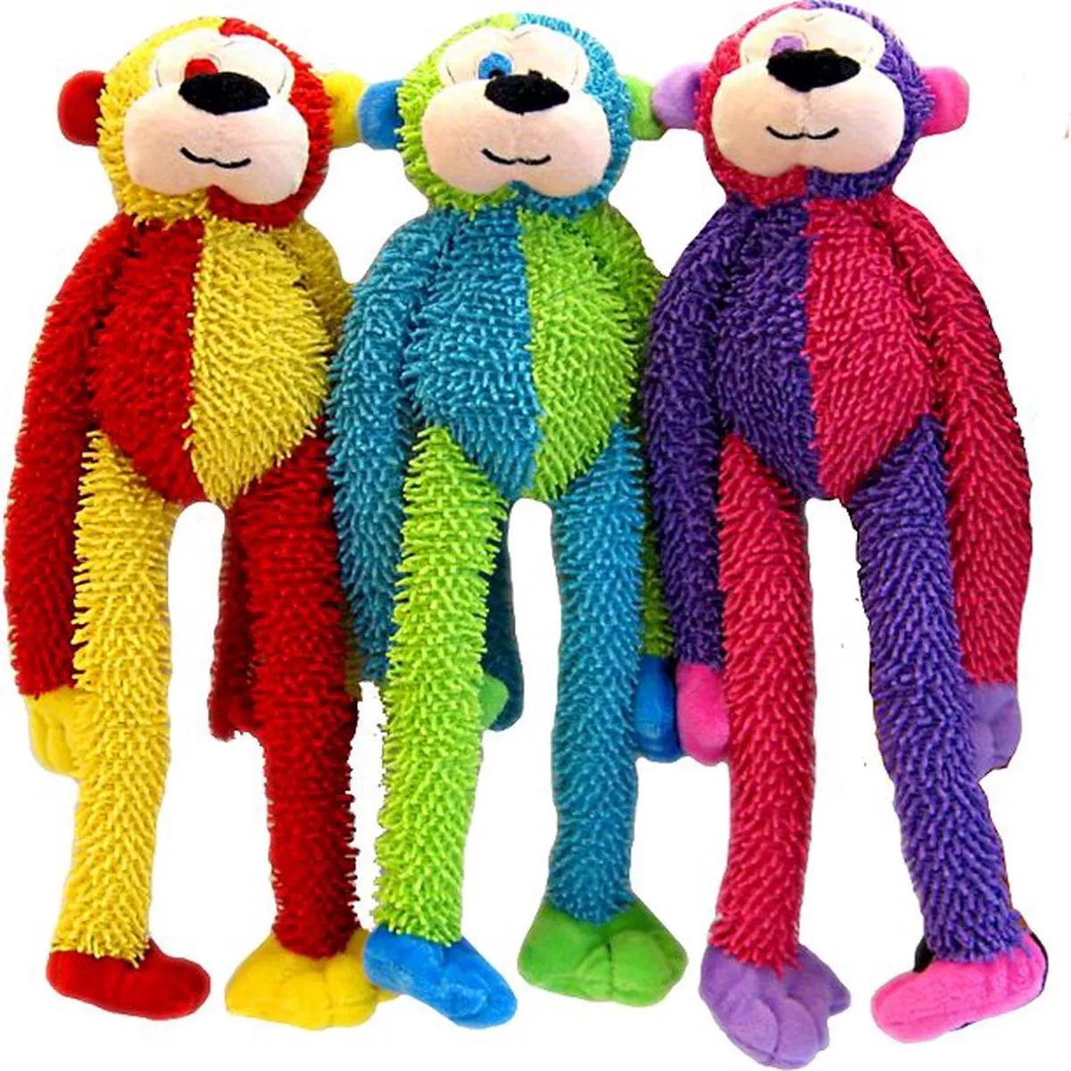 Multipet Multi-Crew Monkey Plush Dog Toy, Color Varies