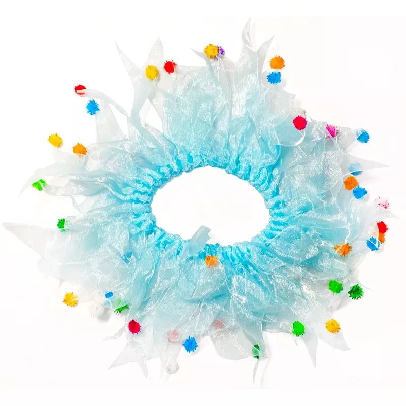 Multipet Party Pom Pom Collar Blue Large