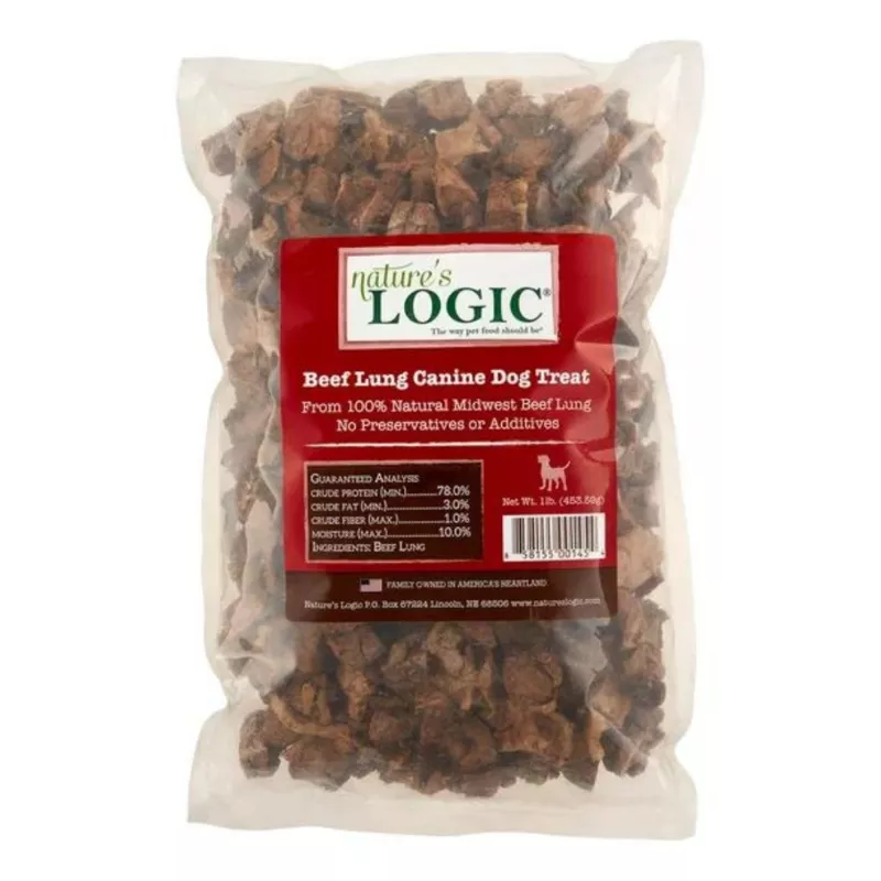 Nature’s Logic Beef Lung Dehydrated Dog Treats, 1-lb bag