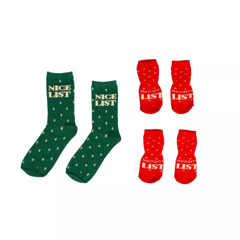 Nice & Naughty List Human & Dog Christmas Sock Set