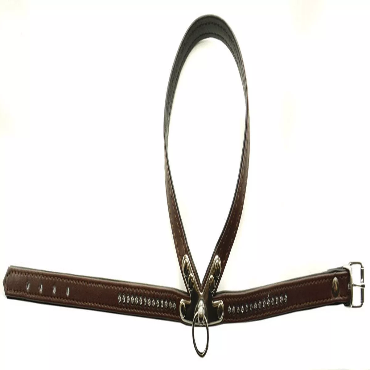Nobby Double Backed Swarovski Crystal Harness Brown 40cm