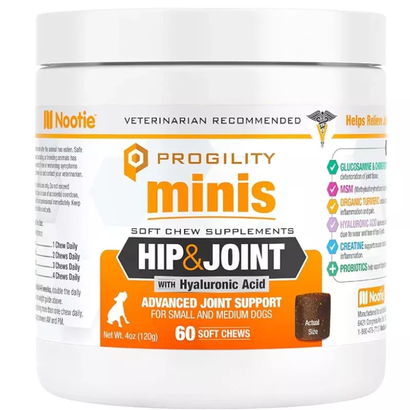 Nootie Progility Mini Calming Small & Medium Breed Chew Supplement for Dogs, 60 count