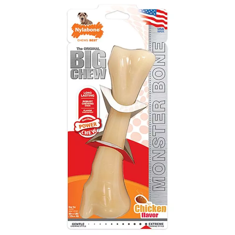 Nylabone Dura Chew Bone Chicken Flavor Monster 50lbs+
