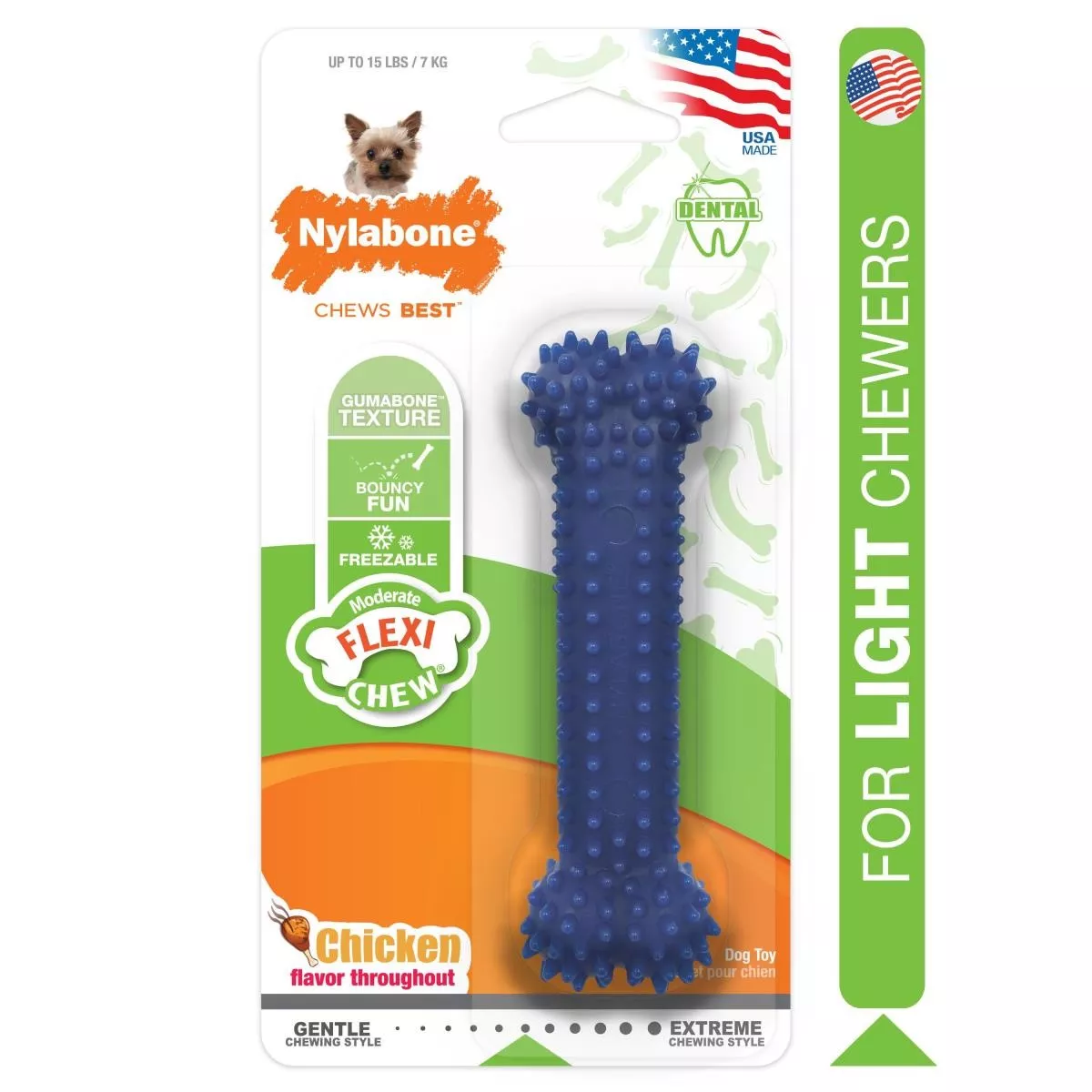 Nylabone Moderate Chew Textured Dog Dental Chew Toy - X-Small