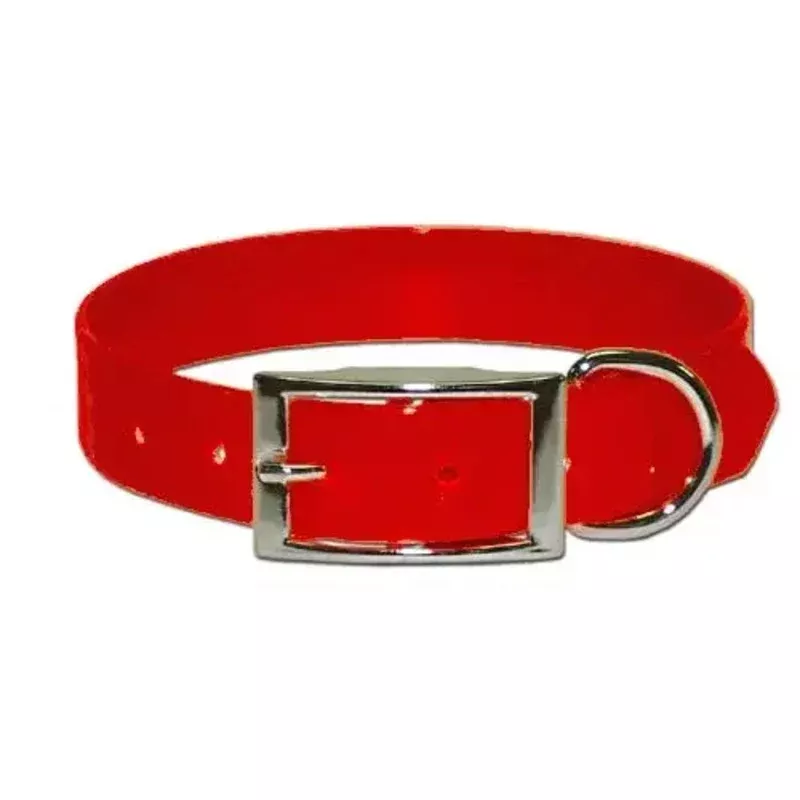 Omnipet 100D-RD21 SunGlo Poly Coated Nylon Hunt Collar – Red 1 x 21