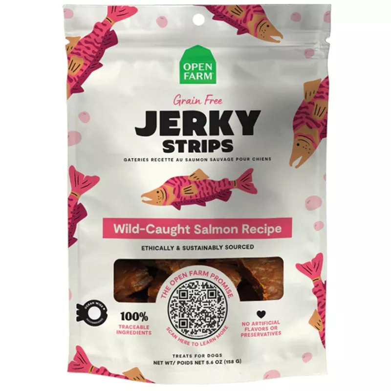 Open Farm Wild-Caught Salmon Jerky Strips for Dogs