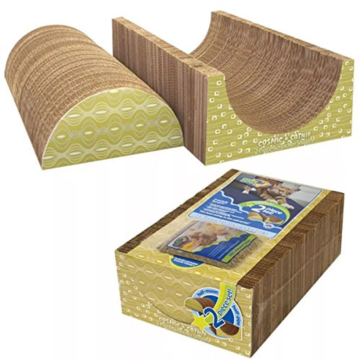 OurPets 1050011686 Cosmic Deluxe Half Pipe Cat Scratcher 2PC – Default Title