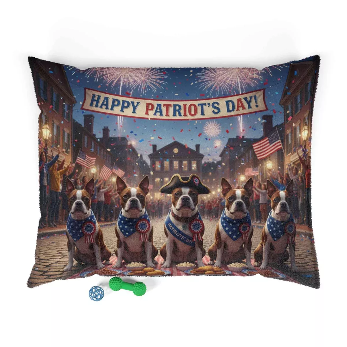 Patriot's Day Patriotic Dogs Pet Bed