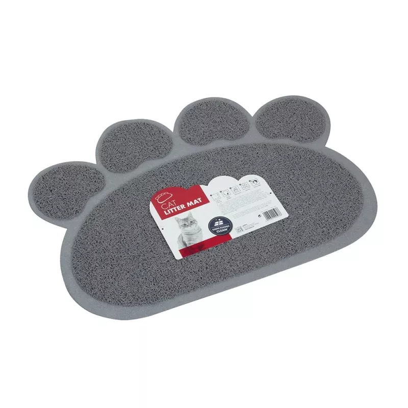 Paw Cat Litter Mat Grey