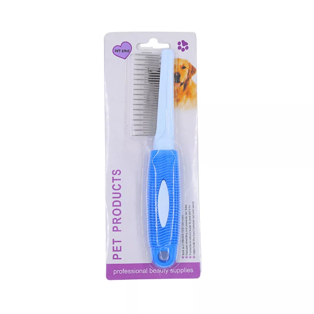 Pet King Stainless Steel Round Teeth Pin Comb