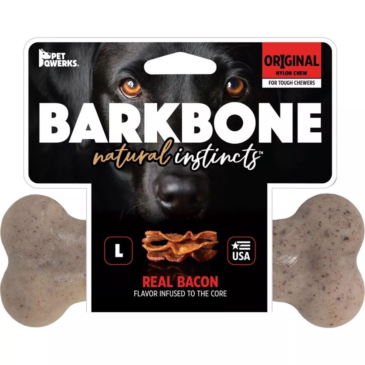 Pet Qwerks Barkbone Bacon Flavored Nylon Dog Chew Toy