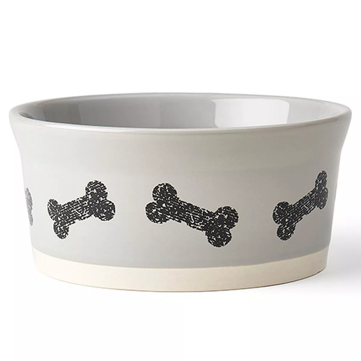 PetRageous Classy Bones Gray 7" Bowl