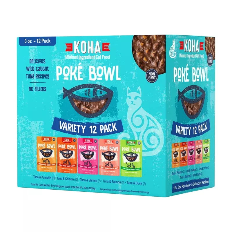 *Pok Bowl Variety 12 Pack Pouches for Cats 3oz