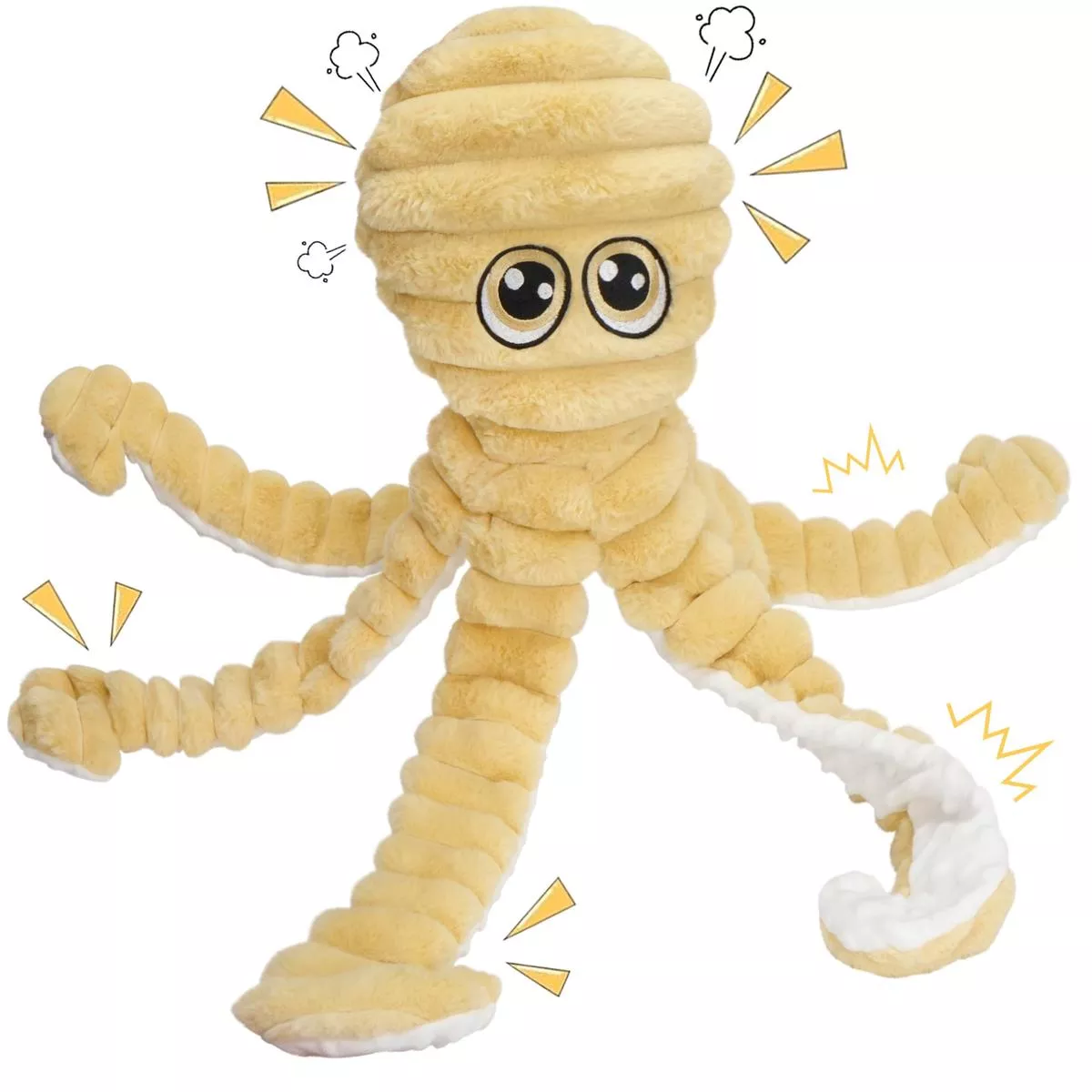 Prime Pets Extra Large Plush Octopus Dog Toy – 27 Inch
