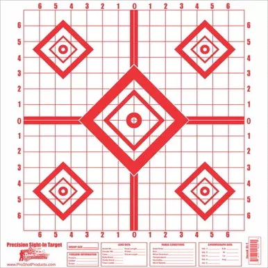 Pro Shot Red Diamon 16″X16″ Precision Sight In Target – 10 Pack