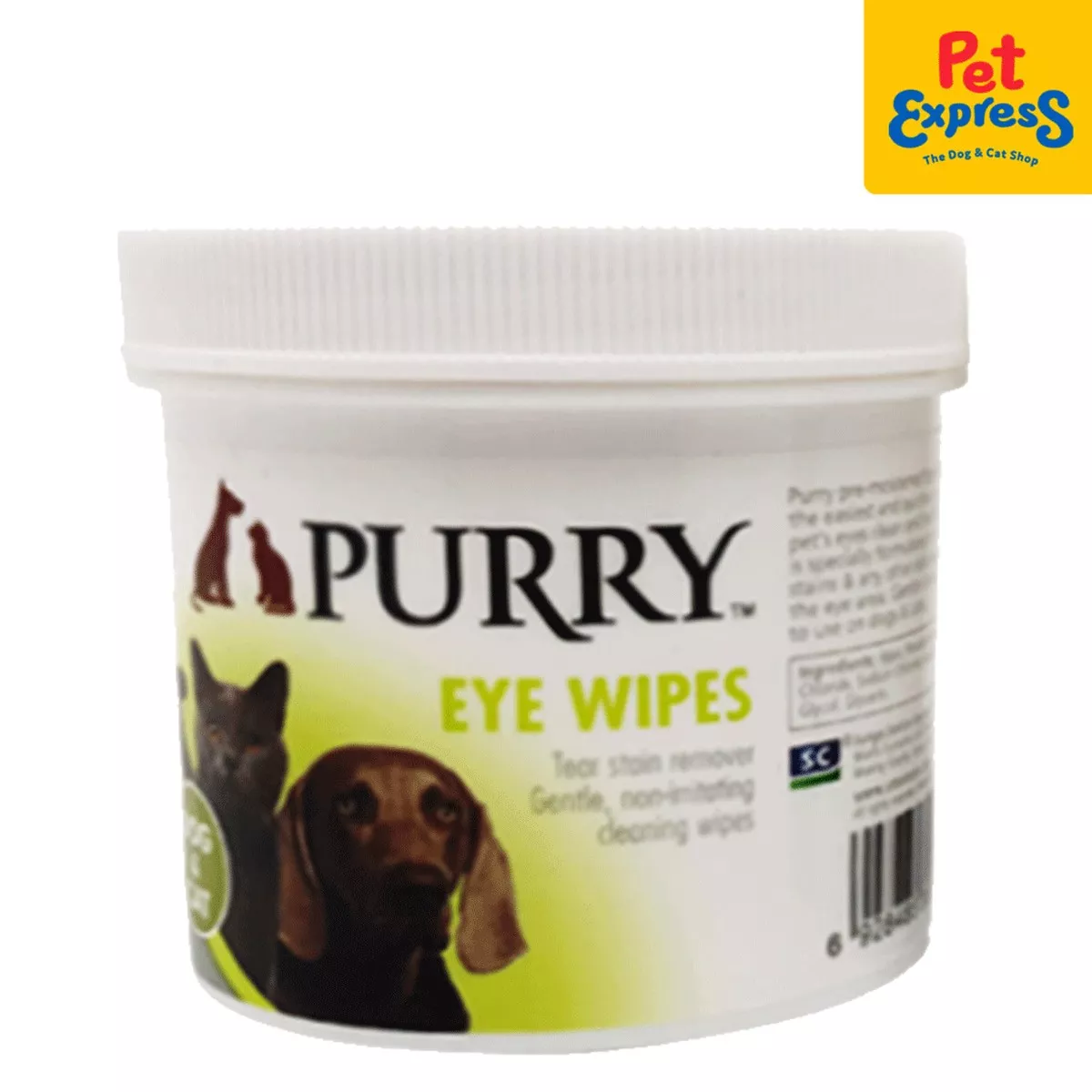 Purry Tear Stain Eye Wipes 50s
