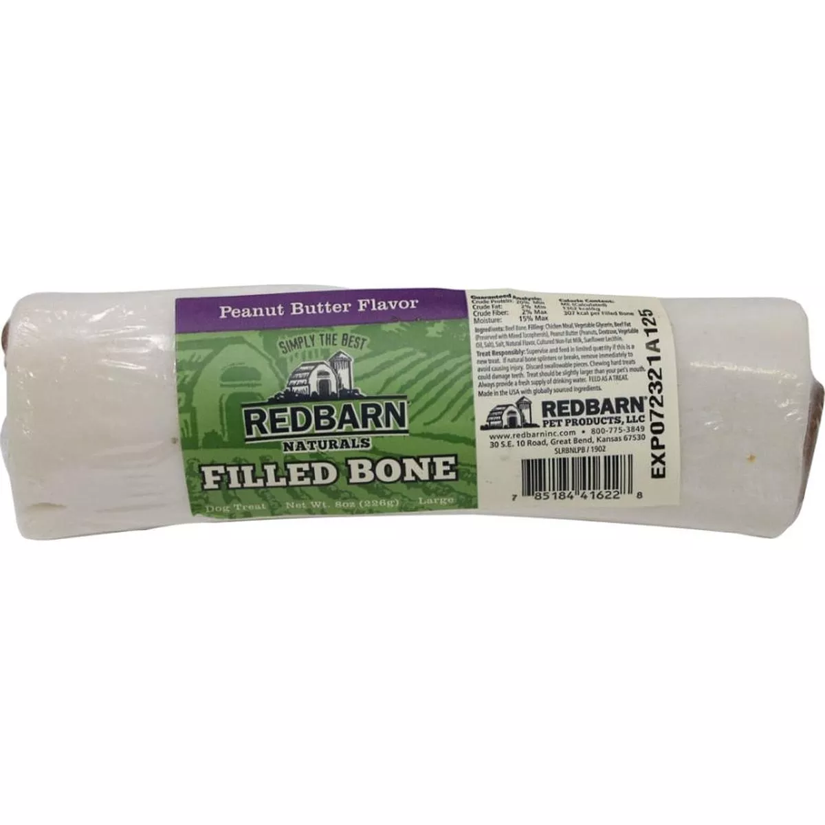 Redbarn Filled Bone Dog Treats, Peanut Butter Flavor