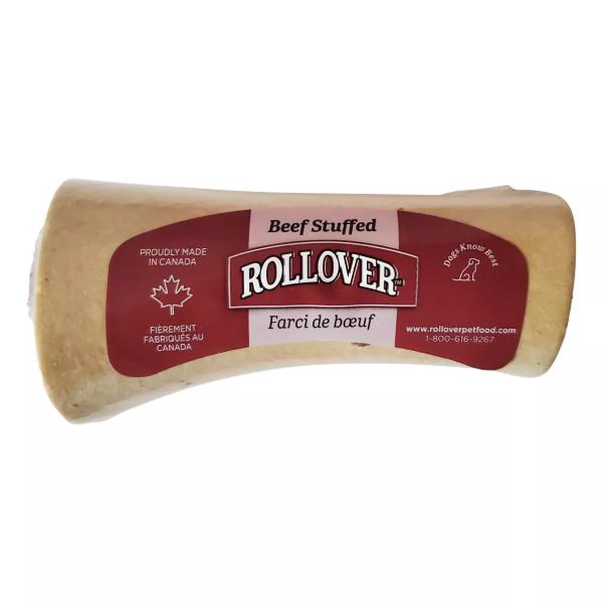 Rollover Premium Beef Stuffed Beef Bone Dog Treats