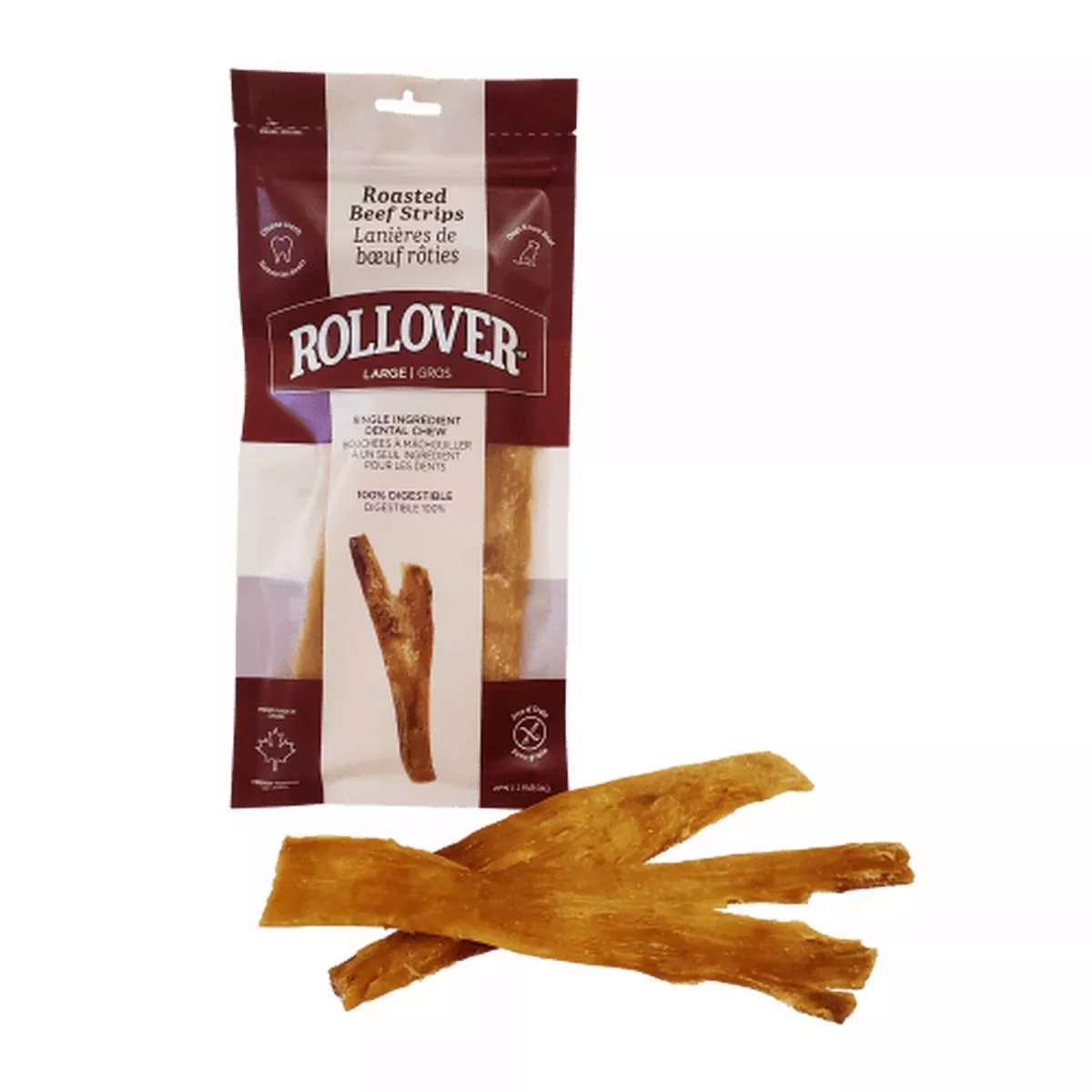 Rollover Premium Roasted Beef Strips Dog Treats