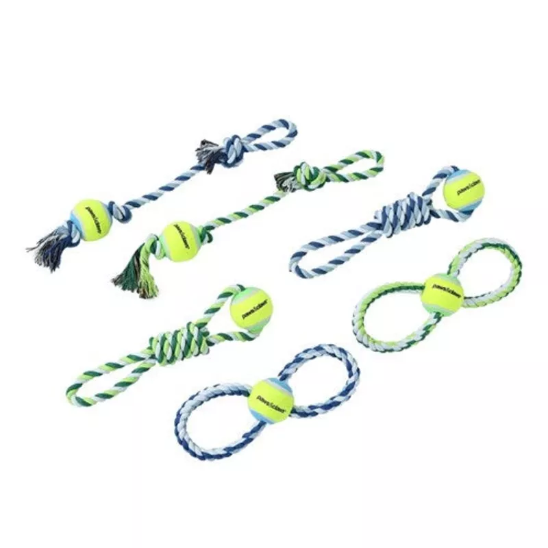 Rope & Tennis Ball Tugger 3 Asstd