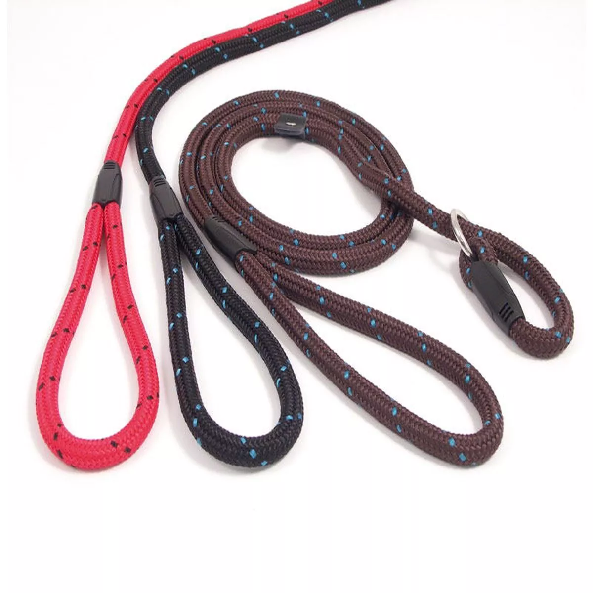 Rope Twist Slip Lead Black/blue 64"