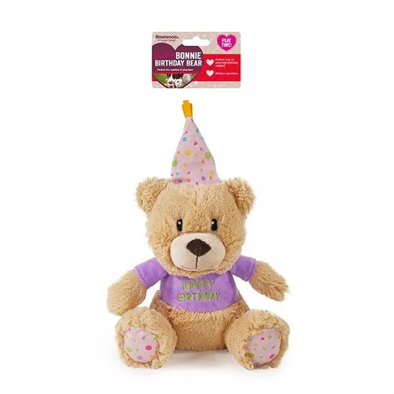 ROSEWOOD BONNIE BIRTHDAY BEAR DOG TOY