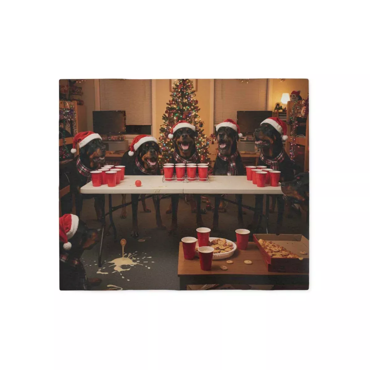 Rottweiler Holiday Party Blanket