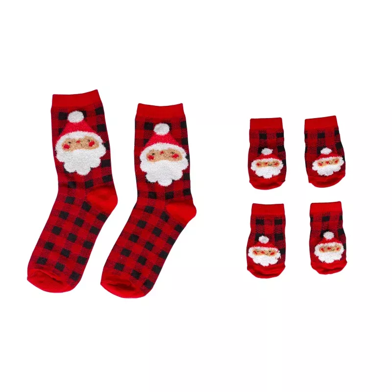Santa Dog and Human Matching Christmas Sock Set