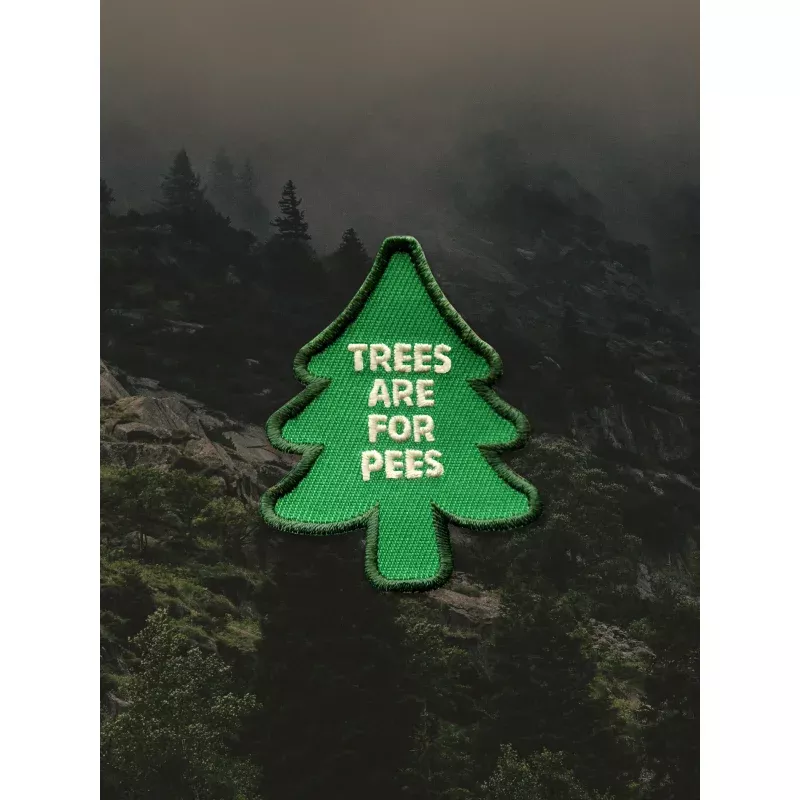 Scout's Honour - Trees are for Pees iron-on patch for dogs