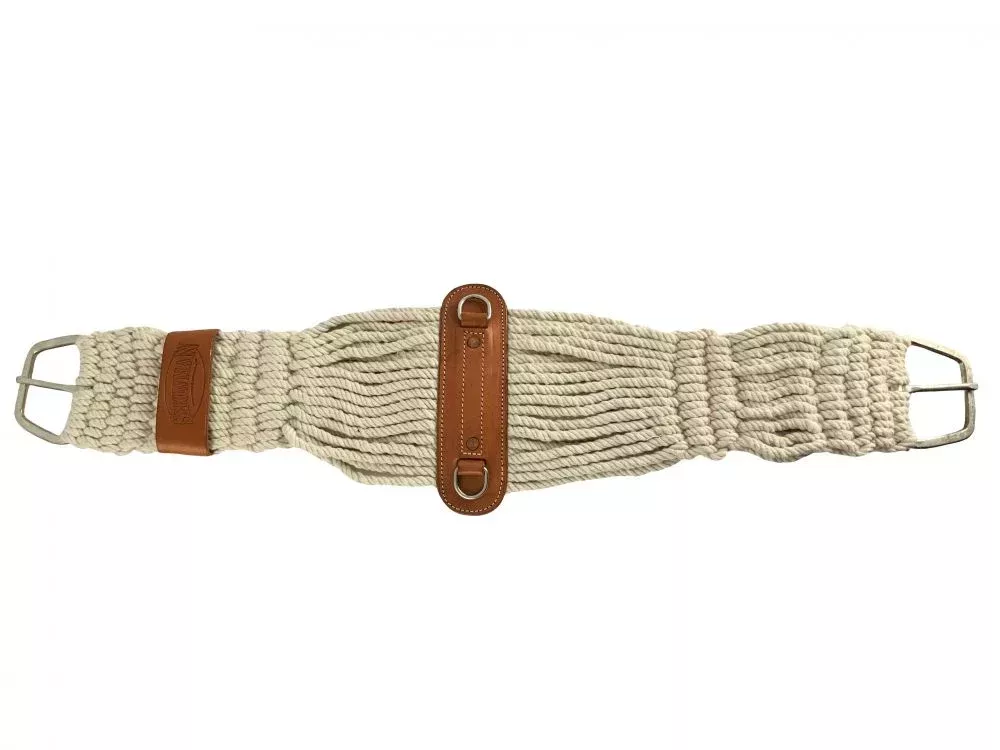 ShowmanCotton Blend double weave string roper girth with Flat Hardware.