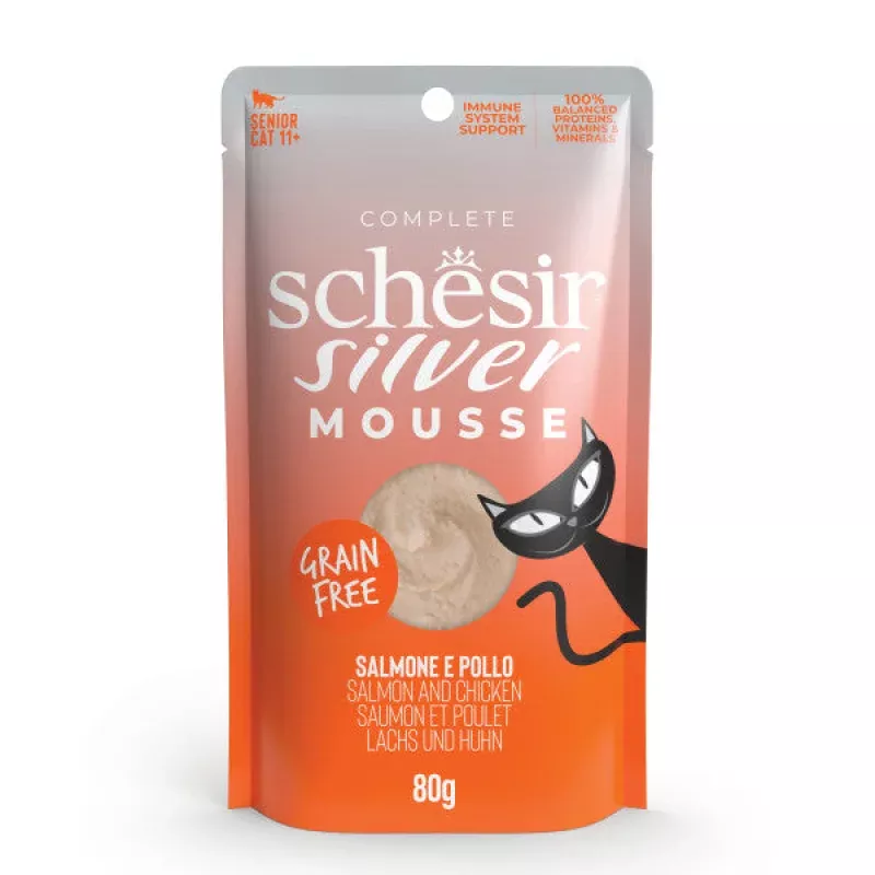 Silver Mousse Senior Cat Salmon And Chicken Wet Food