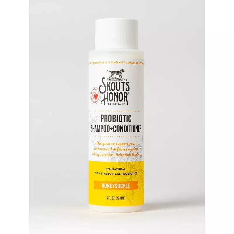 Skout’s Honor Probiotic Honeysuckle Pet Shampoo & Conditioner, 16-fl oz bottle