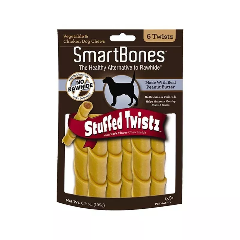 Smartbones Stuffed Twistz Peanut Butter Dog Treat