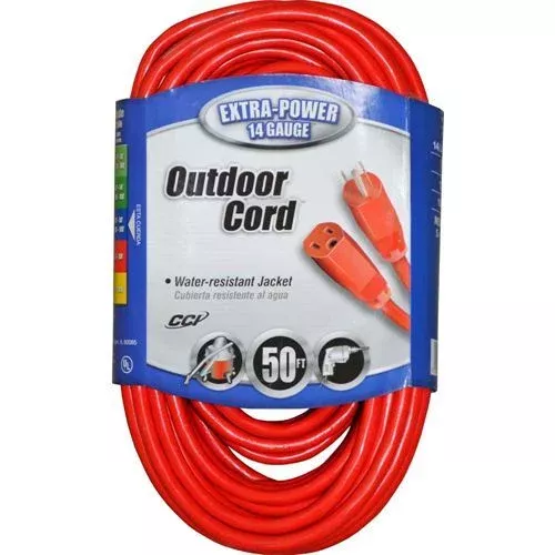 Southwire 14-3 Medium-Duty 15 Amp SJTW Extension Cord 50′