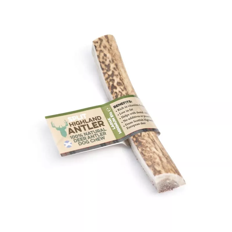Split Highland Antler Dog Chew – S, M, L
